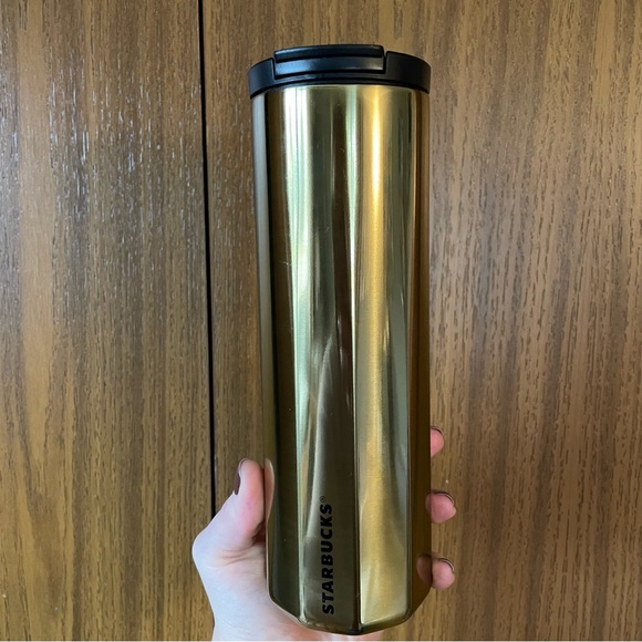 Gold metallic Starbucks tumbler - Picture 1 of 5